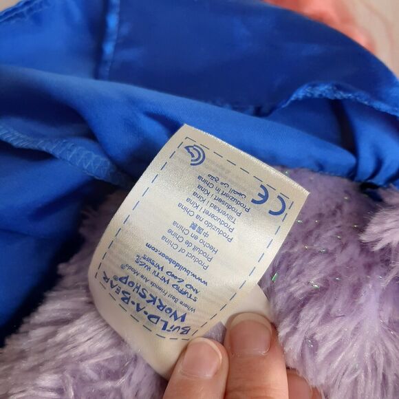 2014 Build A Bear BAB Disney Purple Frozen Anna Bear w/ Dress Cape Wig COMPLETE - Picture 7 of 11